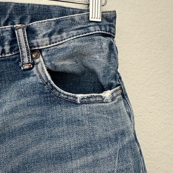 Moussy Vintage Denim Mv Farwell Straight Leg Jeans Cotton Blend Whiskering Fadin - Picture 5 of 14